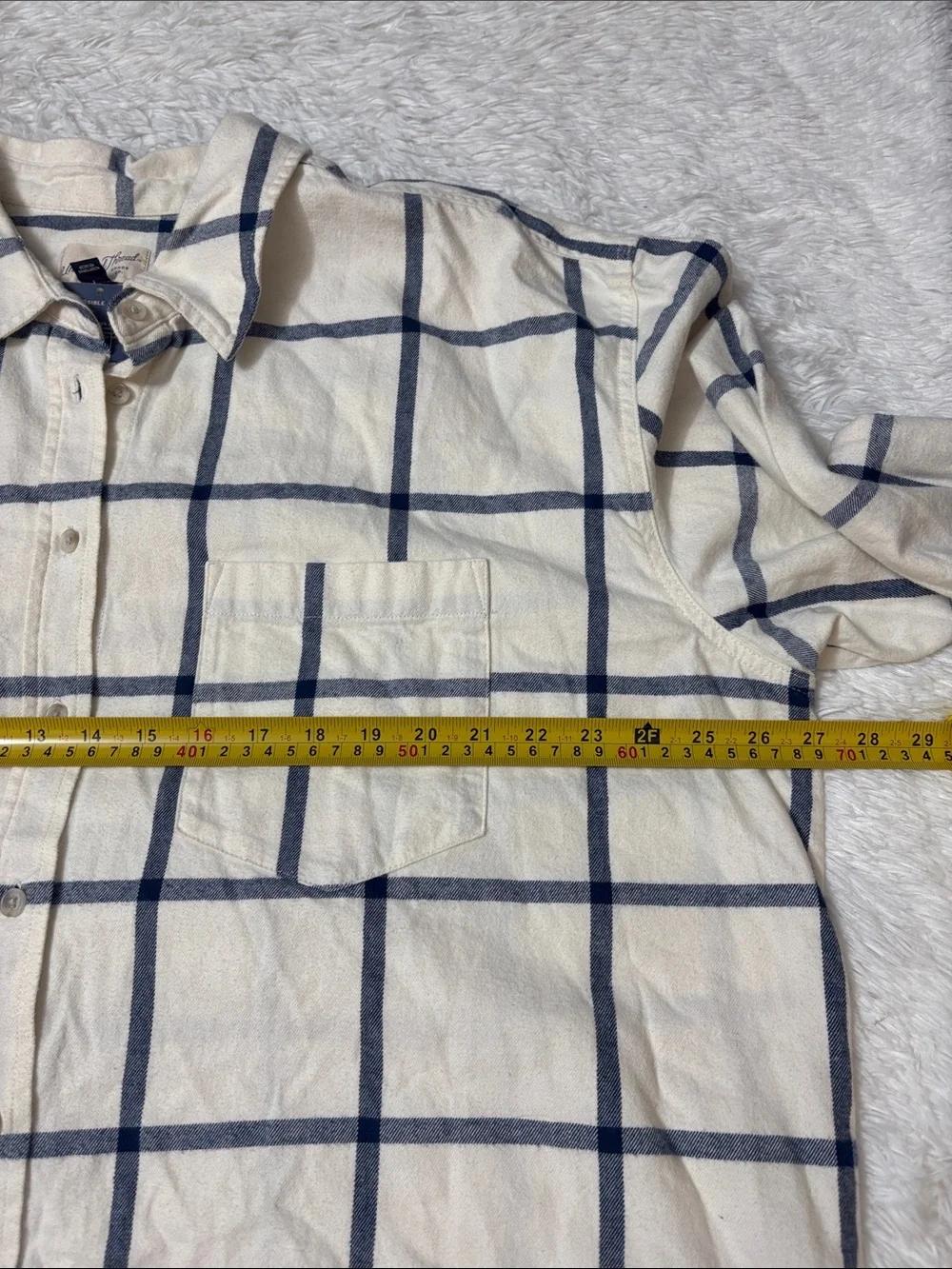 NWT Universal Thread Off White And Navy Blue Oversized Fit Button Down Shirt XXL